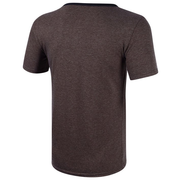 Herren Kurzarm Henley-Shirt mit hochwertiger Knopfleiste und Brusttasche Echoarchiv