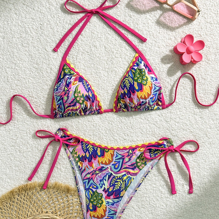 Damen Triangel-Bikini-Set mit buntem Muster Echo Archiv