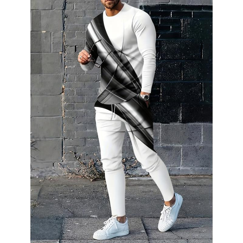 Herren Freizeitmode Set mit langlebigem Langarmshirt und bequemer Jogginghose Echoarchiv