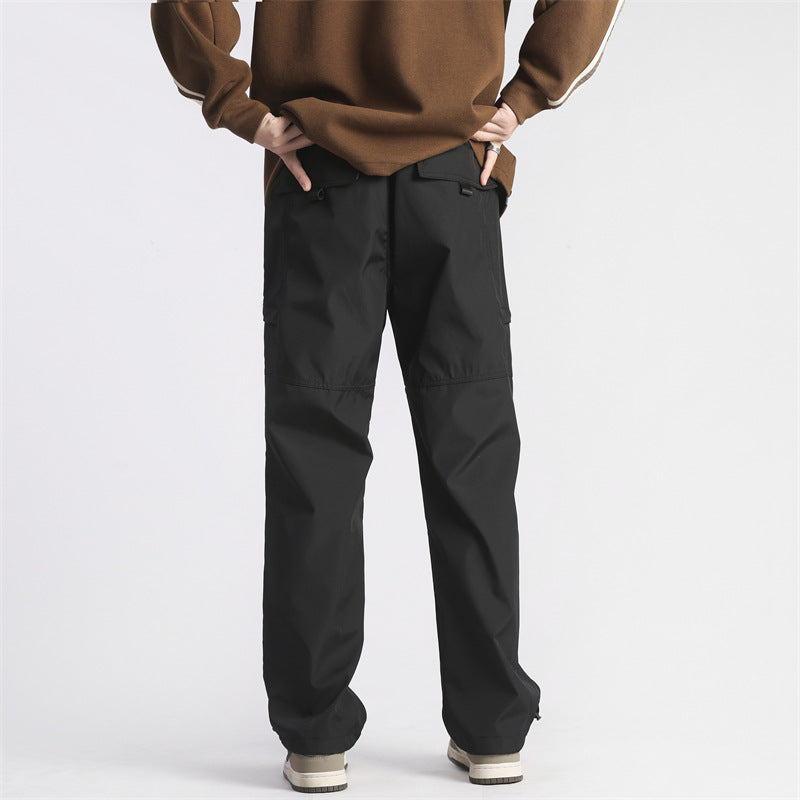 Herren Cargo-Twill-Hose mit elastischem Bund, Reißverschlusstaschen und Kordelzug Echo Archiv