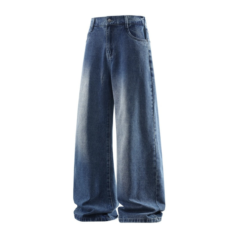 Damen Weite Baggy-Jeans mit hoher Taille, extra weitem Bein und Vintage-Waschung Echoarchiv