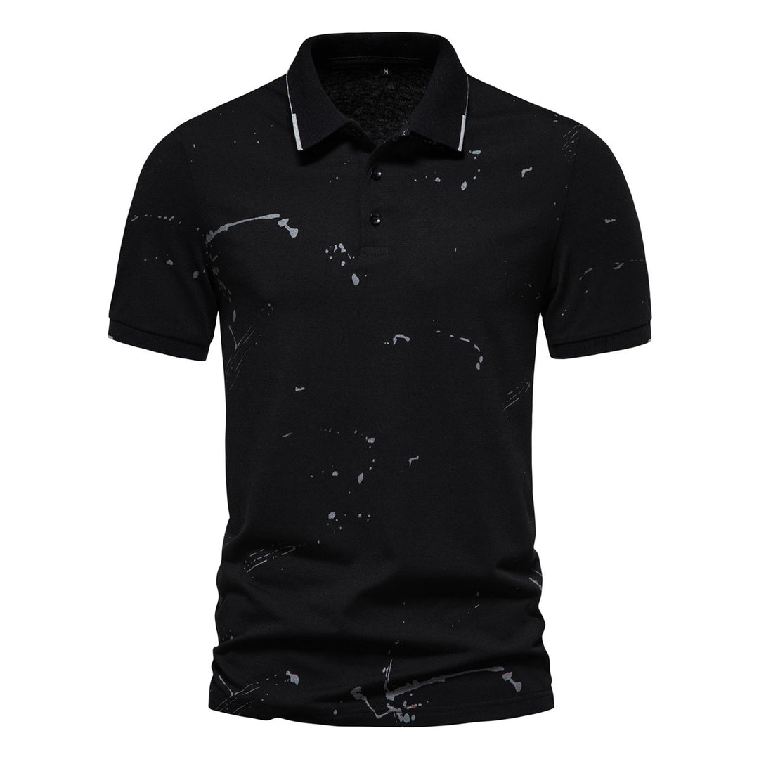 Herren Poloshirt mit kreativen Spritzdruck und hochwertiger Baumwolle Echoarchiv