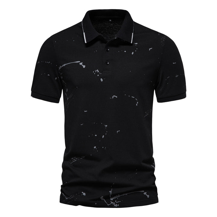 Herren Poloshirt mit kreativen Spritzdruck und hochwertiger Baumwolle Echoarchiv