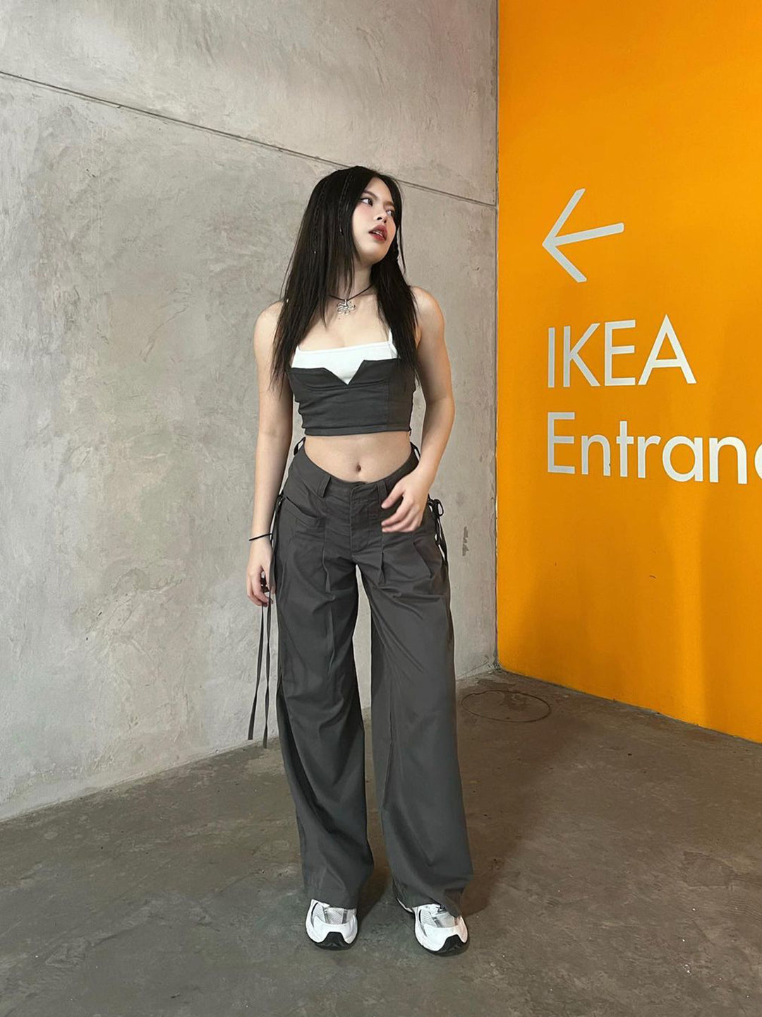 Damen Cargo-Hose mit Stylishen Seitentaschen und Verstellbaren Kordelzügen Echo Archiv