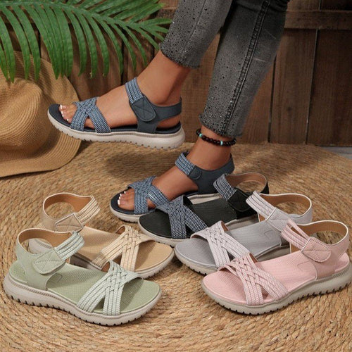 Damen Freizeit-Sandalen mit geflochtenem Riemendesign und komfortabler Fußbettung Echoarchiv
