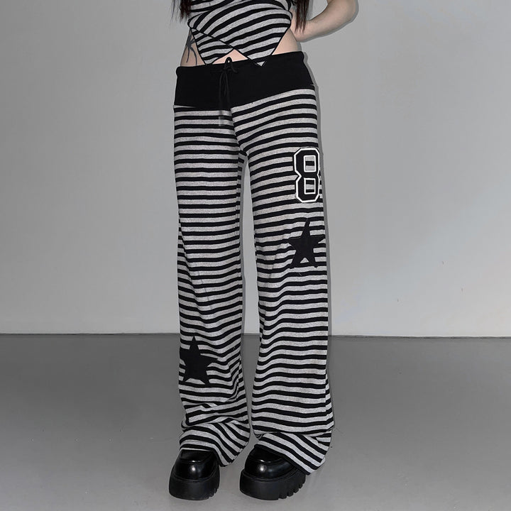 Damen Freizeithose mit gestreiftem Muster und praktischen Seitentaschen Echo Archiv