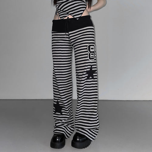Damen Freizeithose mit gestreiftem Muster und praktischen Seitentaschen Echo Archiv