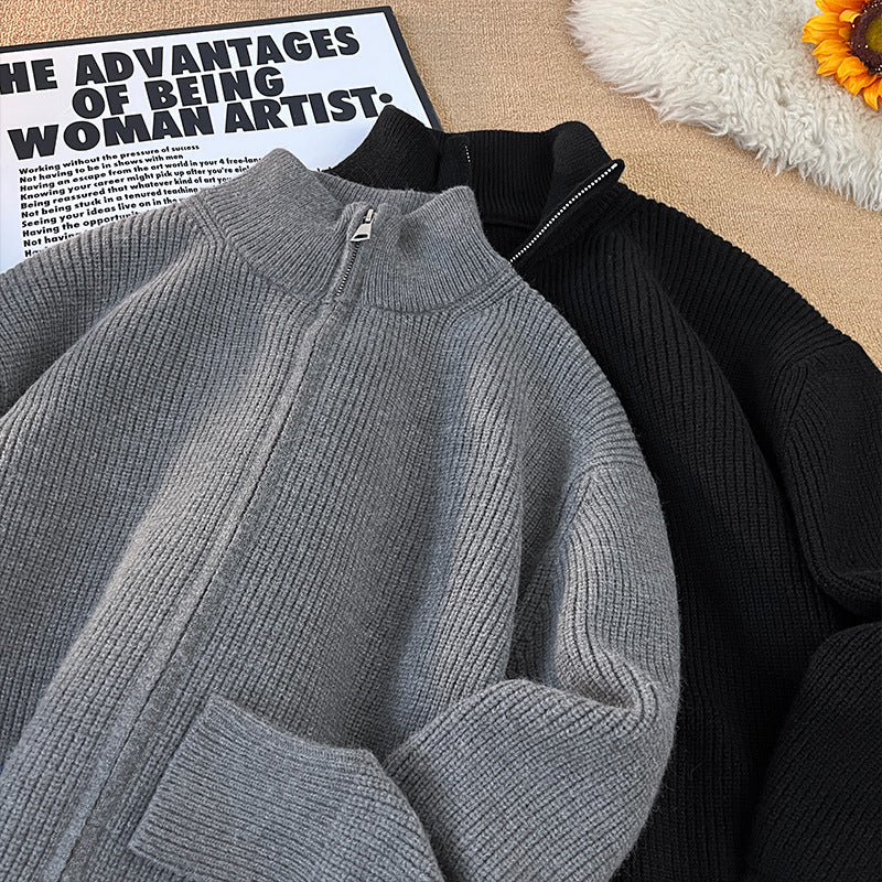 Damen Hochwertiger Strickpullover mit Stehkragen – Mavelle