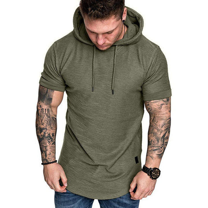 Herren Kapuzen-T-Shirt mit strukturiertem Design und lässigem Schnitt Echoarchiv