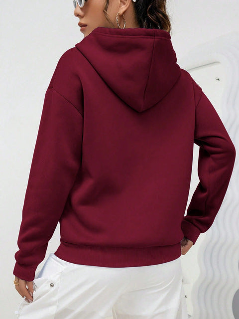 Damen oversized Kapuzenpulloverkleid mit Kängurutasche, verlängerter Silhouette und weichem French-Terry – Auréline