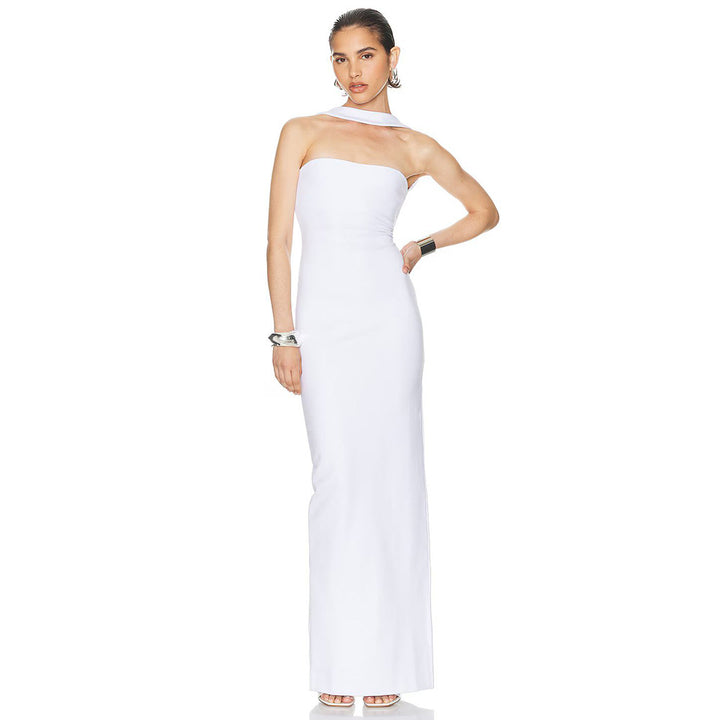 Damen elegantes Maxikleid mit verstellbaren Trägern Echo Archiv