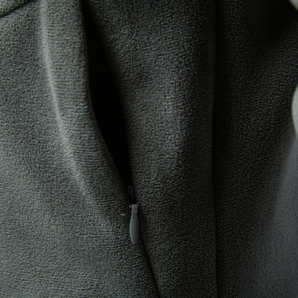 Herren Kuscheliger Microfleece Pullover mit Stehkragen und schrägen Ziernähten Echoarchiv