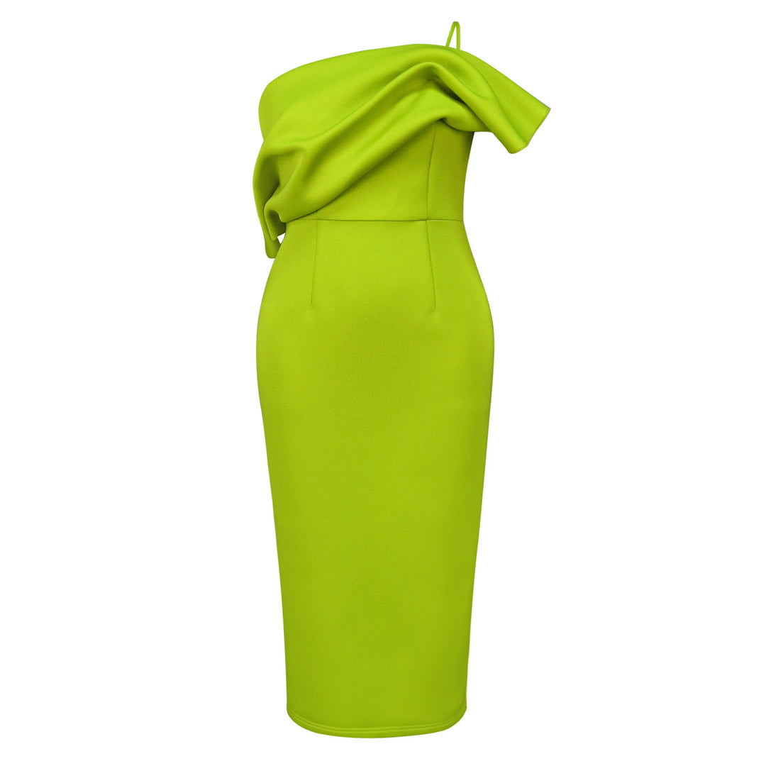 Damen Elegantes Maxikleid mit asymmetrischem Design und Drapierung Echo Archiv