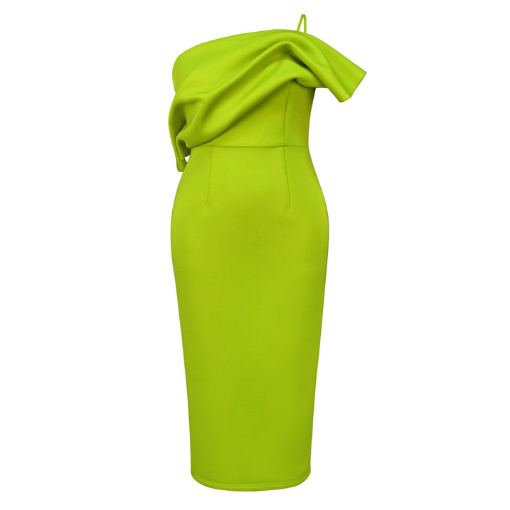 Damen Elegantes Maxikleid mit asymmetrischem Design und Drapierung Echo Archiv