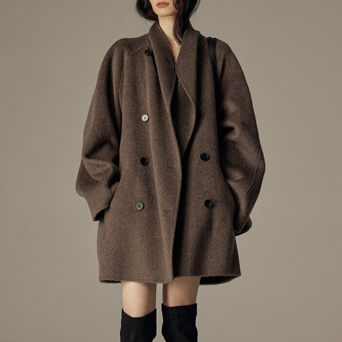 Damen Modische Oversized Wool-Mantel Echoarchiv