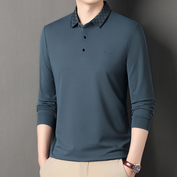 Herren Langarm Poloshirt mit strukturiertem Kragen und funktionalem Design Echoarchiv
