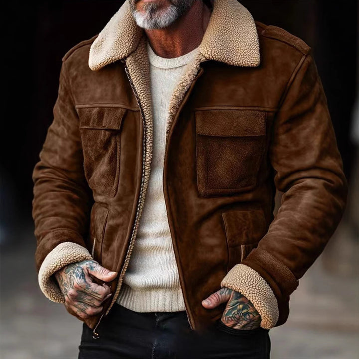 Herren Fliegerjacke aus Wildleder mit warmem Schafsfutter Echoarchiv