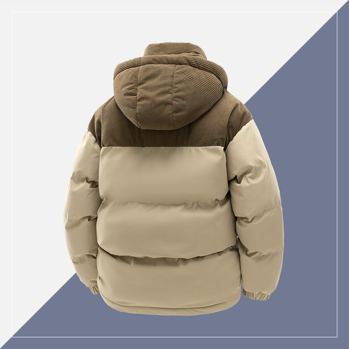 Herren gepolsterte Steppjacke mit hohem Kragen, Cordura-Schulterpanels und zwei-Wege-Reißverschluss – Marzano