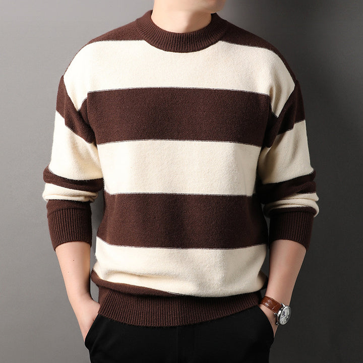 Herren Strickpullover mit schickem Streifenmuster und modernem Schnitt Echoarchiv