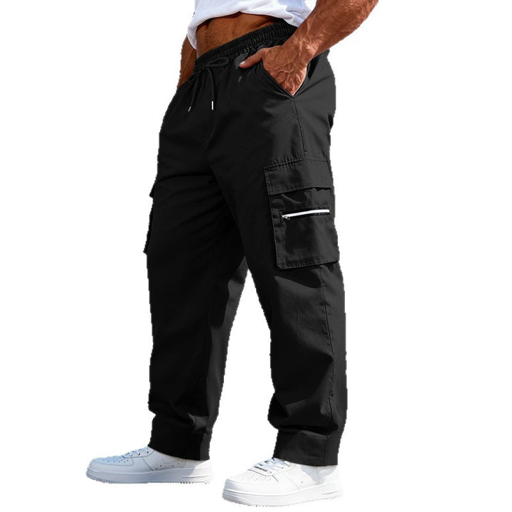 Herren Cargo-Freizeithose mit elastischem Bund, Tunnelzug & Zip-Taschen – Bravaro
