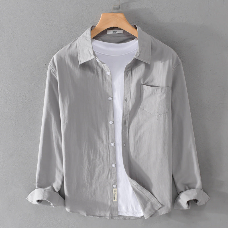 Herren Leichtes Baumwoll‑Leinen Overshirt mit Brusttasche und Relaxed‑Fit Echoarchiv
