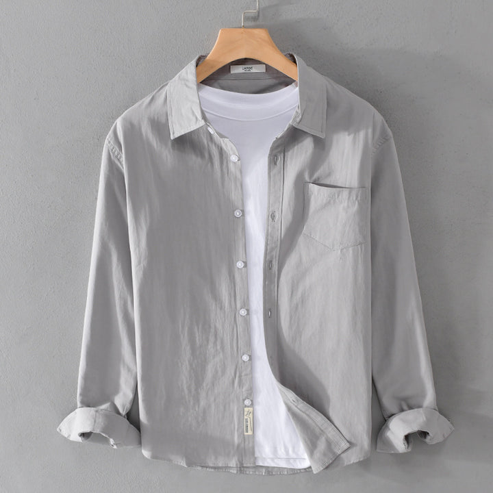 Herren Leichtes Baumwoll‑Leinen Overshirt mit Brusttasche und Relaxed‑Fit Echoarchiv