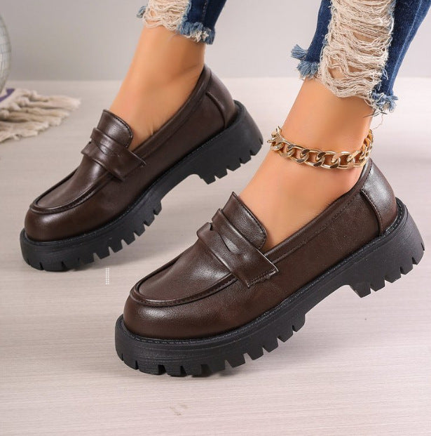 Damen nan Plateau-Loafer mit Profilsohle und Velourslederoptik Echo Archiv