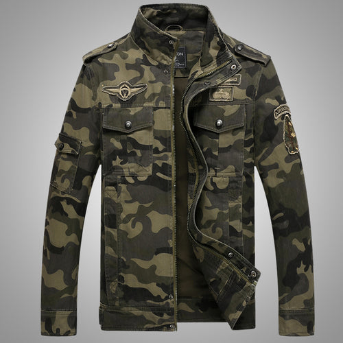 Herren Camouflage-Fieldjacke aus robustem Canvas mit Epauletten, Mehrfach‑Taschen und Stehkragen Echoarchiv