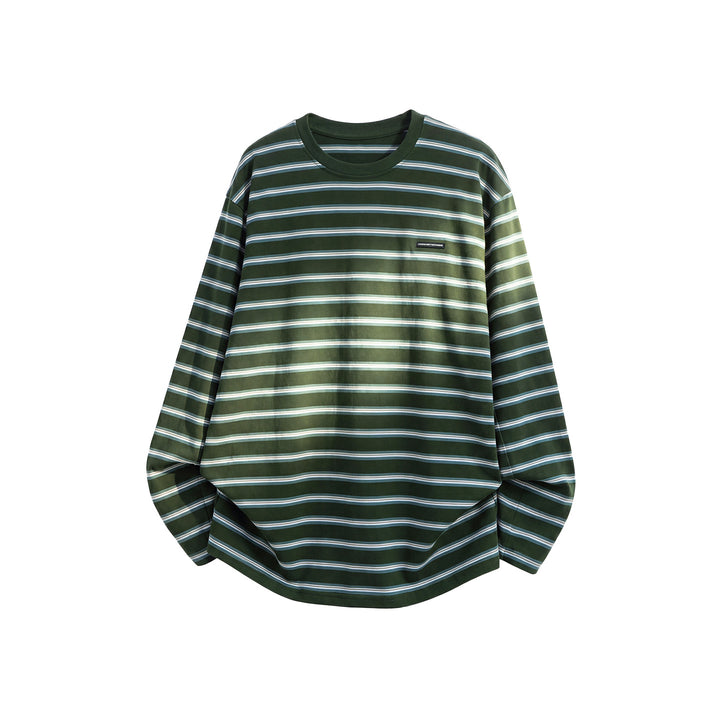 Unisex Oversize-Langarmshirt mit Rundhalsausschnitt und feinem Streifenmuster Echo Archiv