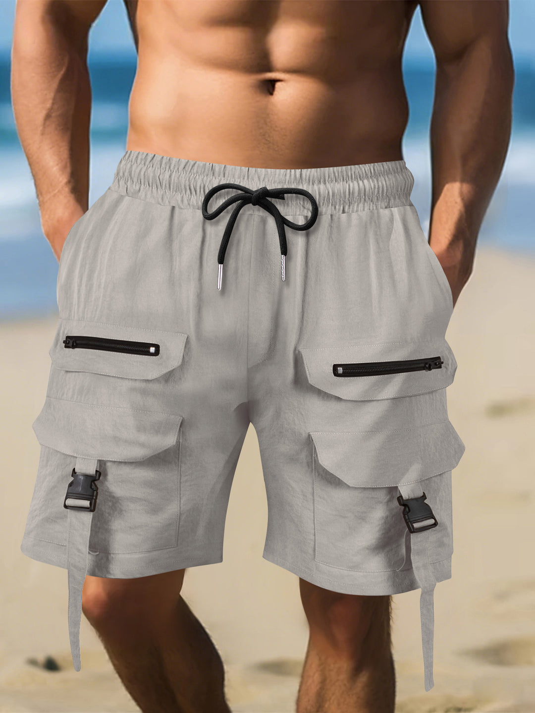 Herren Cargo-Shorts mit multifunktionalen Taschen und verstellbarem Bund Echoarchiv