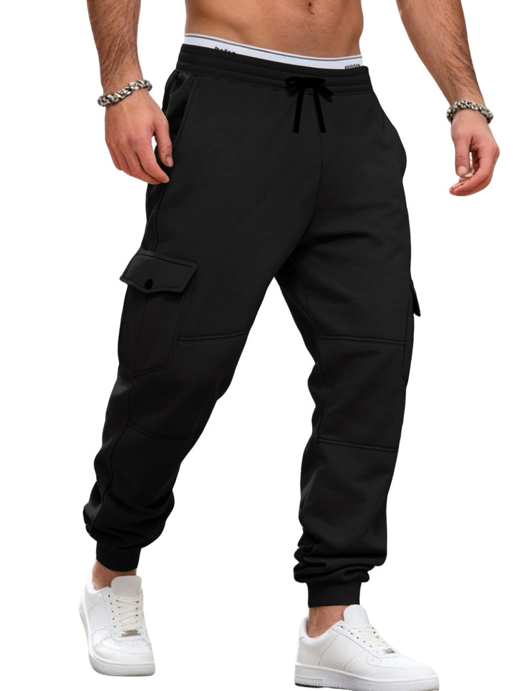 Herren nan sportive Jogginghose mit Cargotaschen Kordelzug und geripptem Knöchelsaum Echo Archiv