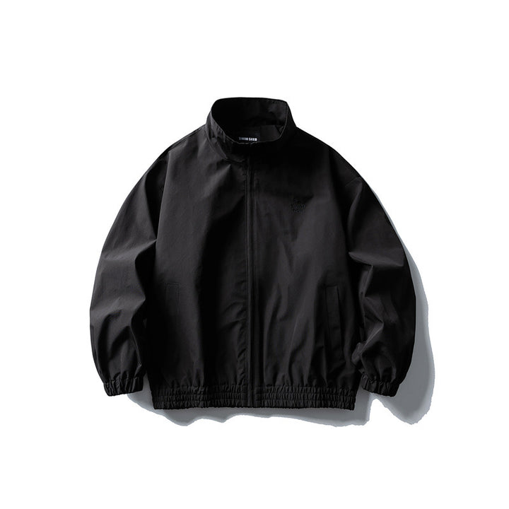 Herren Windbreaker-Jacke im Boxy‑Schnitt mit Stehkragen und elastischem Saum Echoarchiv