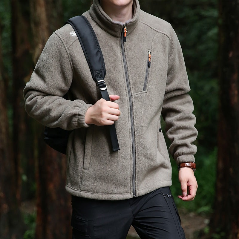 Herren Technische Fleecejacke mit Stehkragen, Brustreißverschluss & verstärkten Eingriffstaschen Echoarchiv