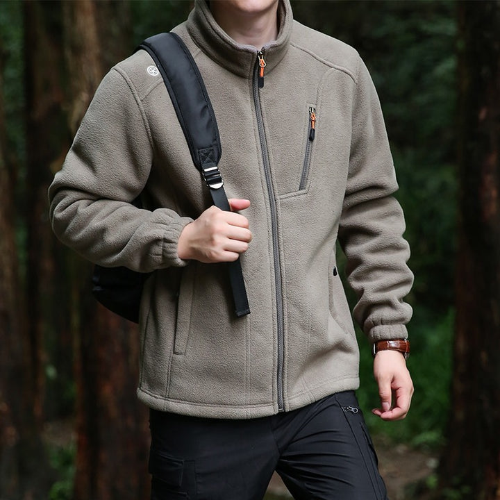 Herren Technische Fleecejacke mit Stehkragen, Brustreißverschluss & verstärkten Eingriffstaschen Echoarchiv