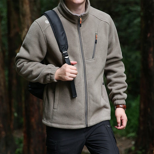 Herren Technische Fleecejacke mit Stehkragen, Brustreißverschluss & verstärkten Eingriffstaschen Echoarchiv