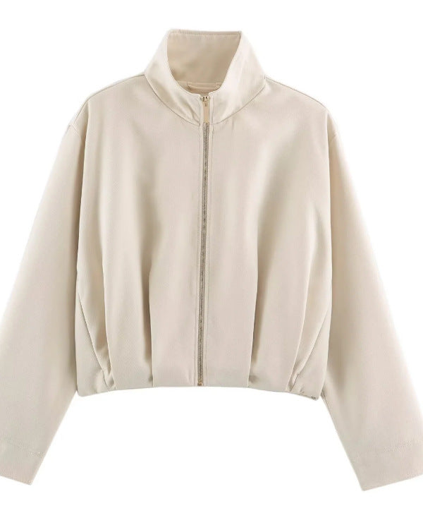 Damen Kurz geschnittener Boxy‑Blouson mit hohem Stehkragen und überschnittenen Ärmeln Echo Archiv