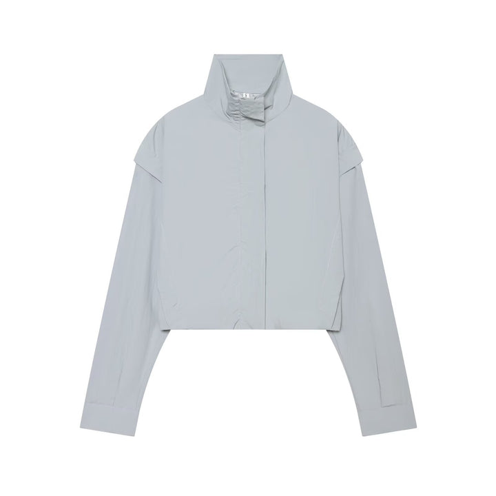 Damen Leichter Cropped‑Blouson mit hohem Stehkragen und verdeckter Front Echo Archiv