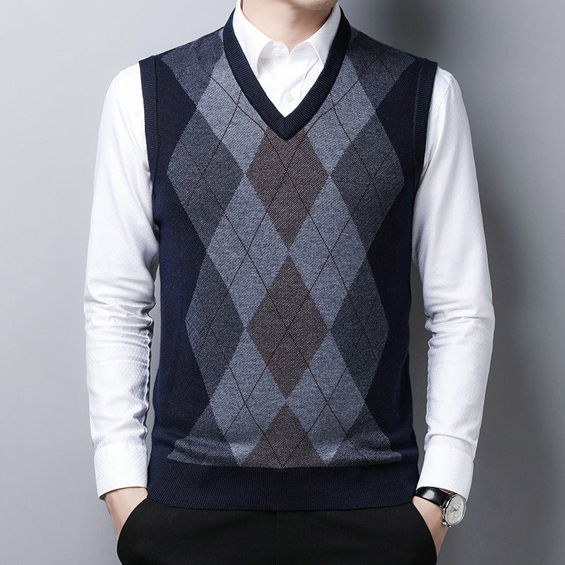 Herren elegante Argyle-Strickweste Echoarchiv