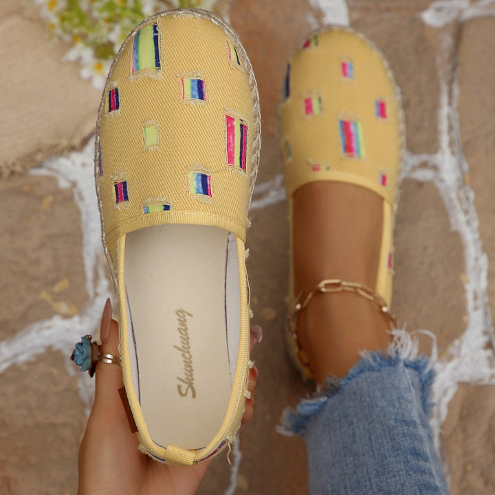 Damen  atmungsaktive Strick-Espadrilles mit geflochtener Jute-Sohle und flexiblem Memory-Fußbett Echo Archiv