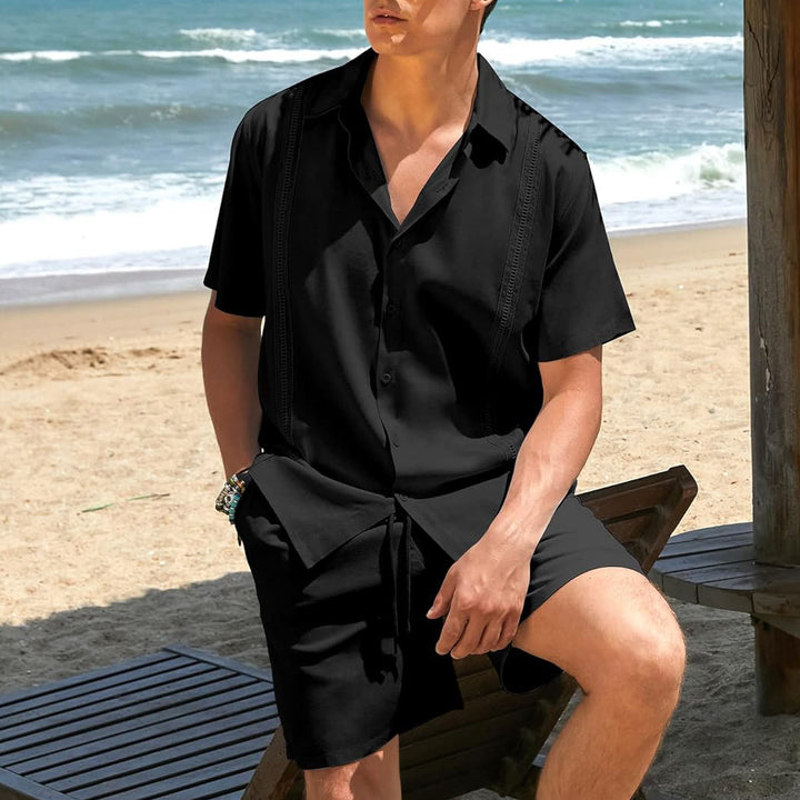 Herren lässiges Strandhemd mit kurzen Ärmeln und hochwertigem atmungsaktivem Stoff Echoarchiv