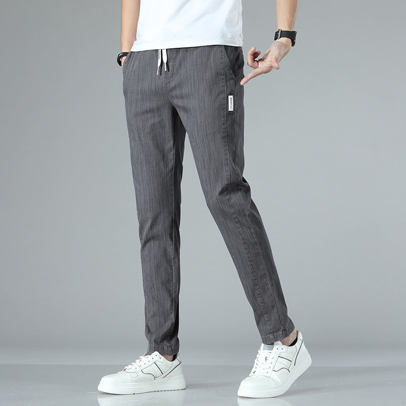 Herren bequeme Chinohose mit verstellbarem Bund und seitlichen Taschen Echoarchiv