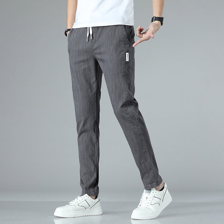 Herren bequeme Chinohose mit verstellbarem Bund und seitlichen Taschen Echoarchiv