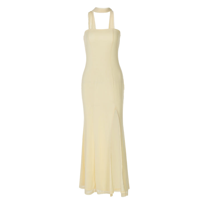 Damen Elegantes, figurbetontes Abendkleid mit asymmetrischem Halterdesign Echo Archiv