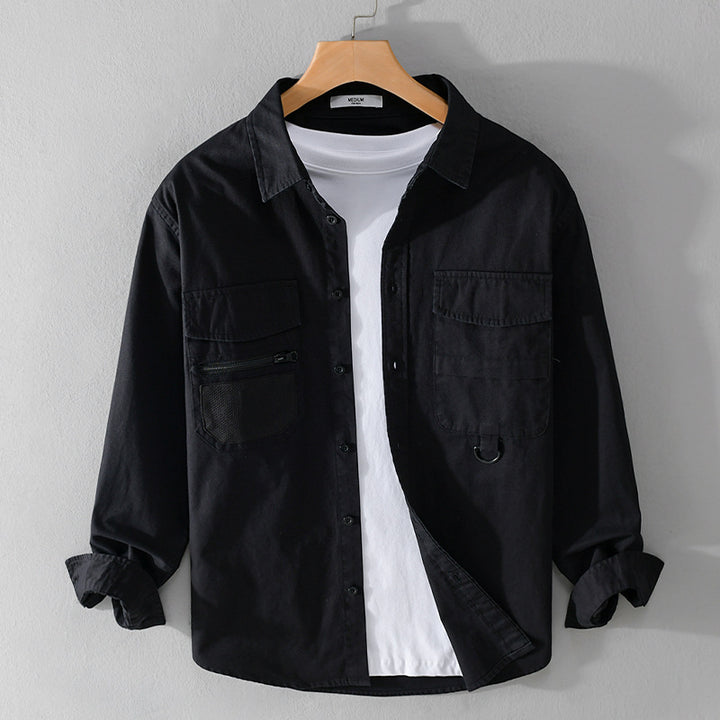 Herren Utility-Overshirt aus Baumwollmix mit Mehrfachtaschen und D-Ring Echoarchiv
