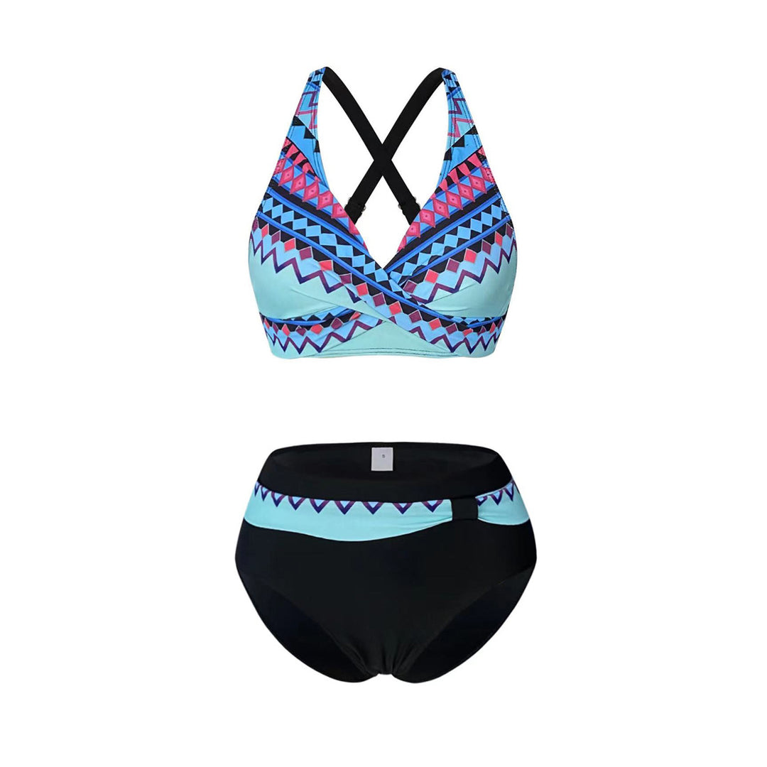 Damen Sportliches Bikini-Set mit trendigem Schnitt und modernem Grafikdesign Echo Archiv