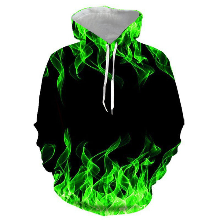 Unisex Kapuzenpullover mit auffälligem Flammenmotiv Echoarchiv