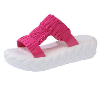 Damen nan handgewebte geflochtene Plateau-Sandalen mit ergonomischer Polstersohle Echo Archiv