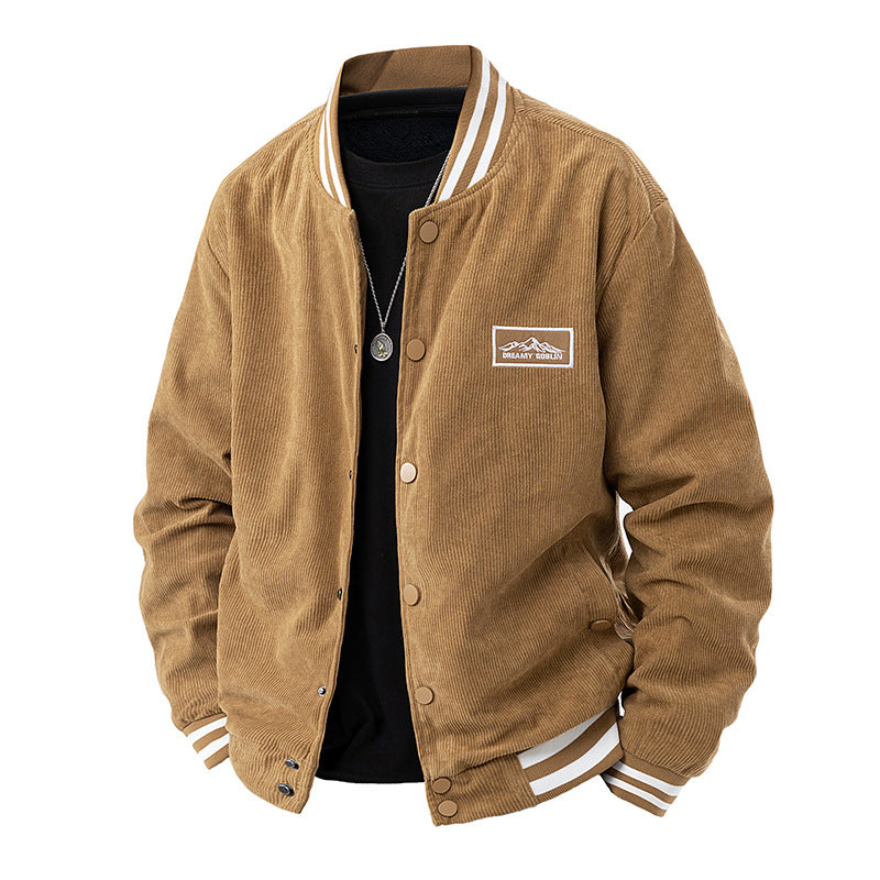 Herren lässige Cordjacke mit elastischen Bündchen und kontrastierenden Akzenten Echoarchiv