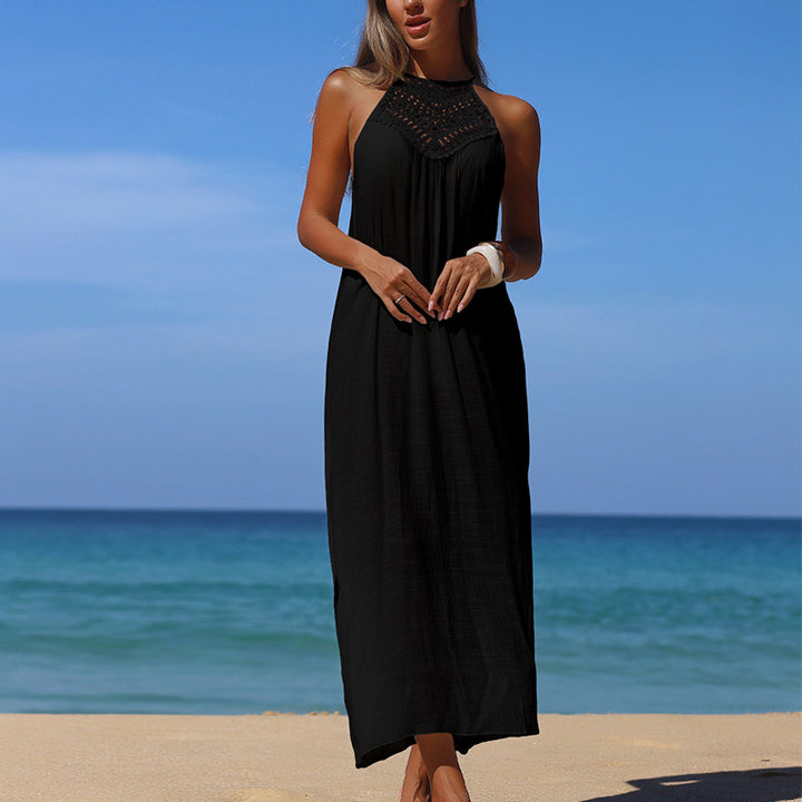 Damen lässiges Maxikleid mit gehäkeltem Oberteil Echo Archiv