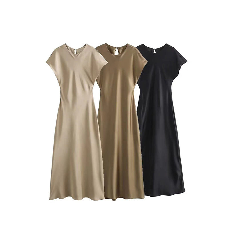 Damen Elegantes Maxikleid mit V-Ausschnitt und fließendem Schnitt Echo Archiv